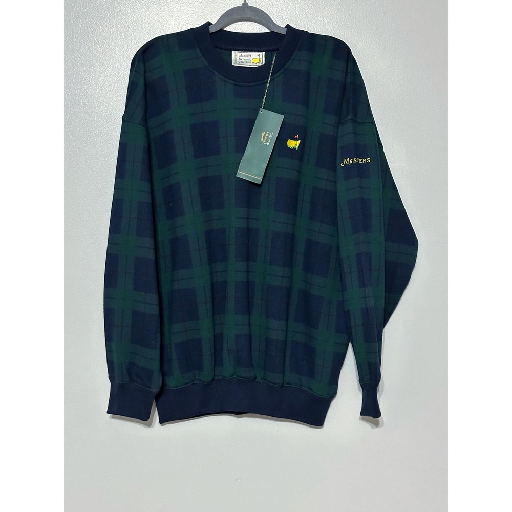 Slazenger Masters Augusta National Golf Shop Plaid Sweatshirt New Vintage Size M